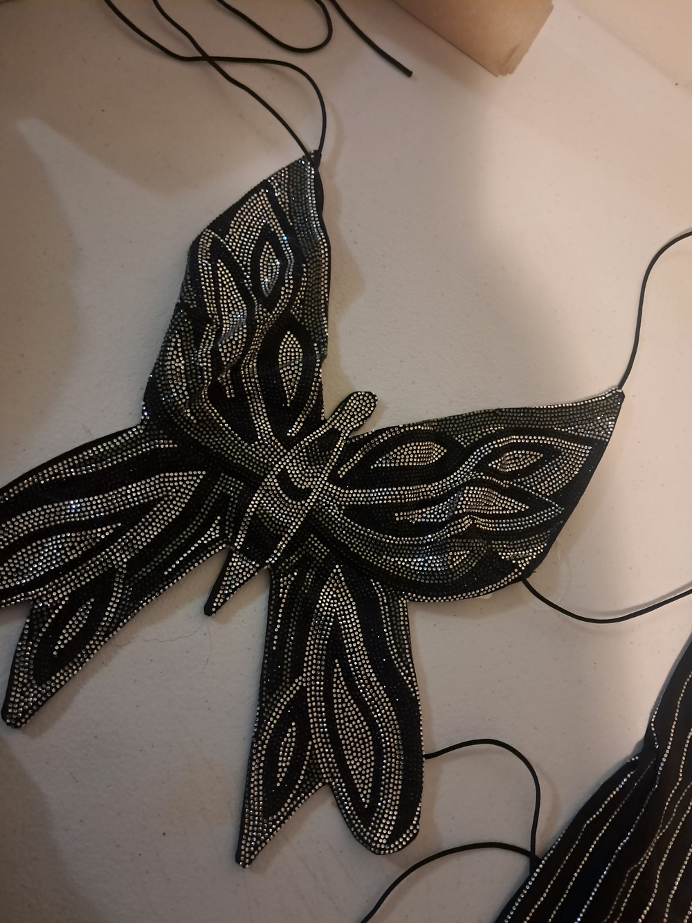 A Classy Chic Boutique Black Butterfly Crystal Embellished Top